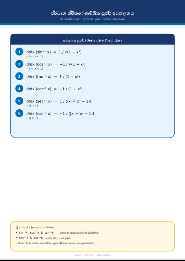 Short Concise Notes A/L Mathematics notes by students · AP Notes